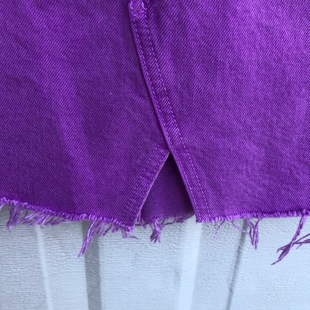 NWT GRLFRND Skirt Denim Milla Electric Purple Mini - Picture 7 of 9